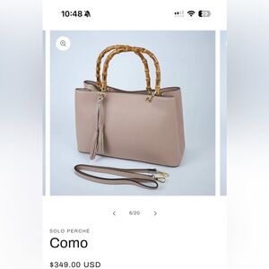 BEAUTIFUL VINTAGE ITALIAN ‘COMO’ HANDBAG WITH BAMBOO HANDLES. MADE IN ITALY